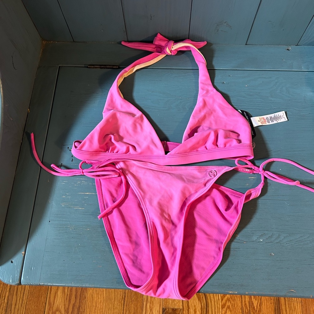 French Connection Fuchsia Halter Bikini | Women’s Size Medium Color